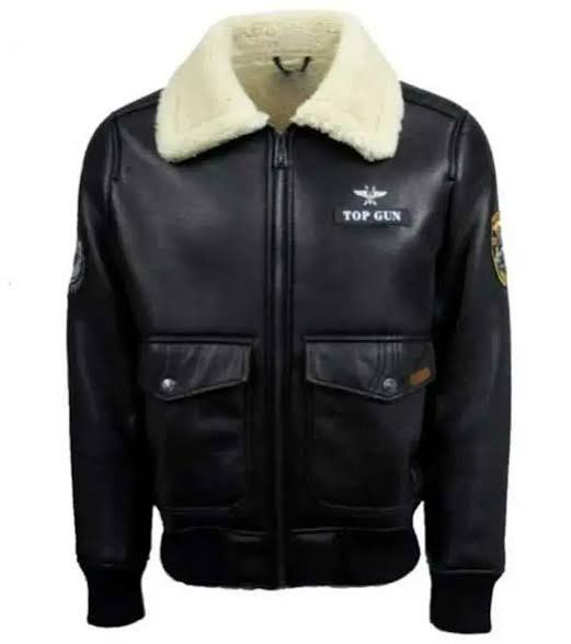 Men's Jared Top Gun B3 Black Shearling Leather Jacket – Alternate View