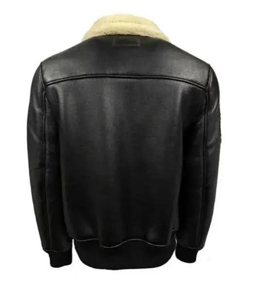Men's Jared Top Gun B3 Black Shearling Leather Jacket – Alternate View 2