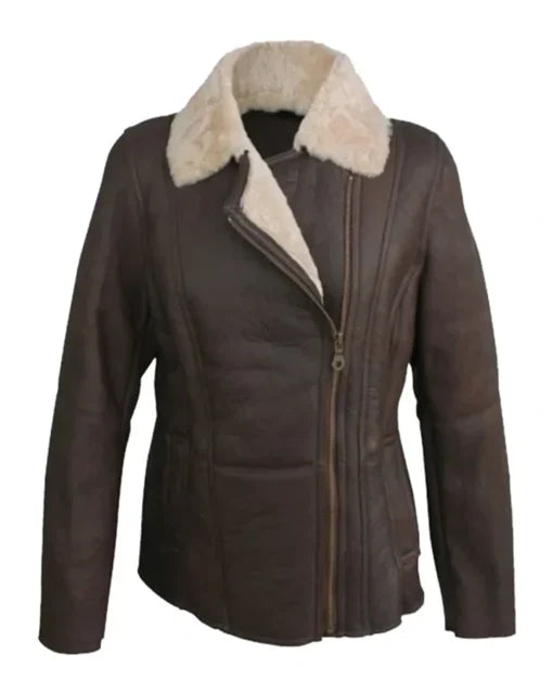 Women's Jessica Vegan Leather Aviator Jacket