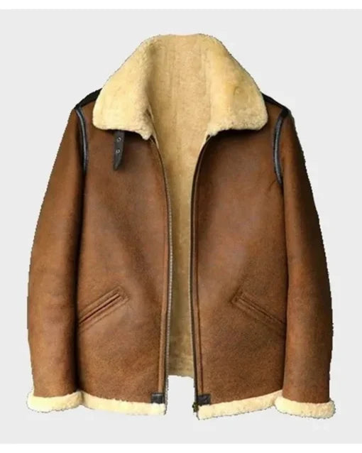 Men's Johnson Brown SF Soft Shearling Leather Jacket