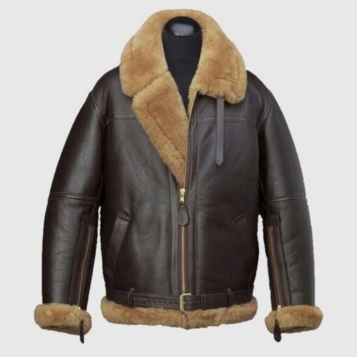 Men's Lewis Battle SF Shearling Fur Bomber Jacket – Alternate View 2