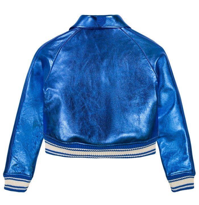 Women's Avirex Limited Edition Cropped Metallic Bomber Jacket – Back View