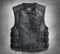 Men's Harley-Davidson Swat II Black Leather Biker Vest