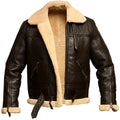 Men's Brown B3 RAF Aviator Sheepskin Shearling Bomber Jacket