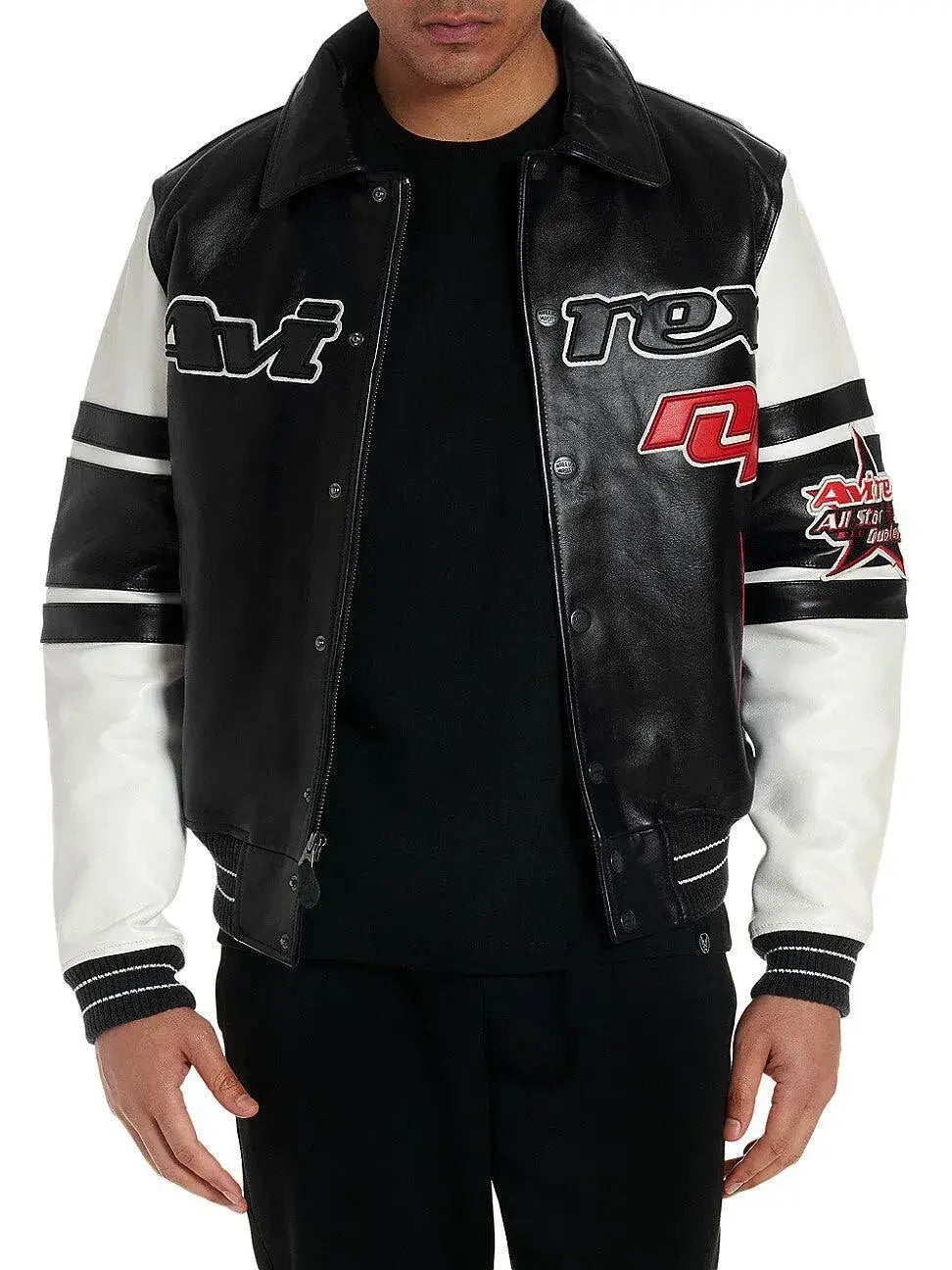 Men's Avirex All Star Black Leather Jacket