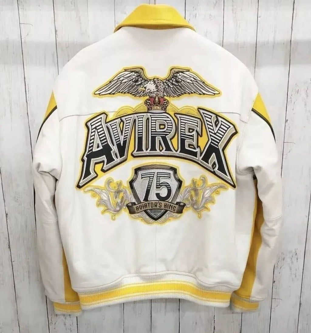 Men's Avirex Classic King 75 Yellow Aviator Jacket – Back View 2