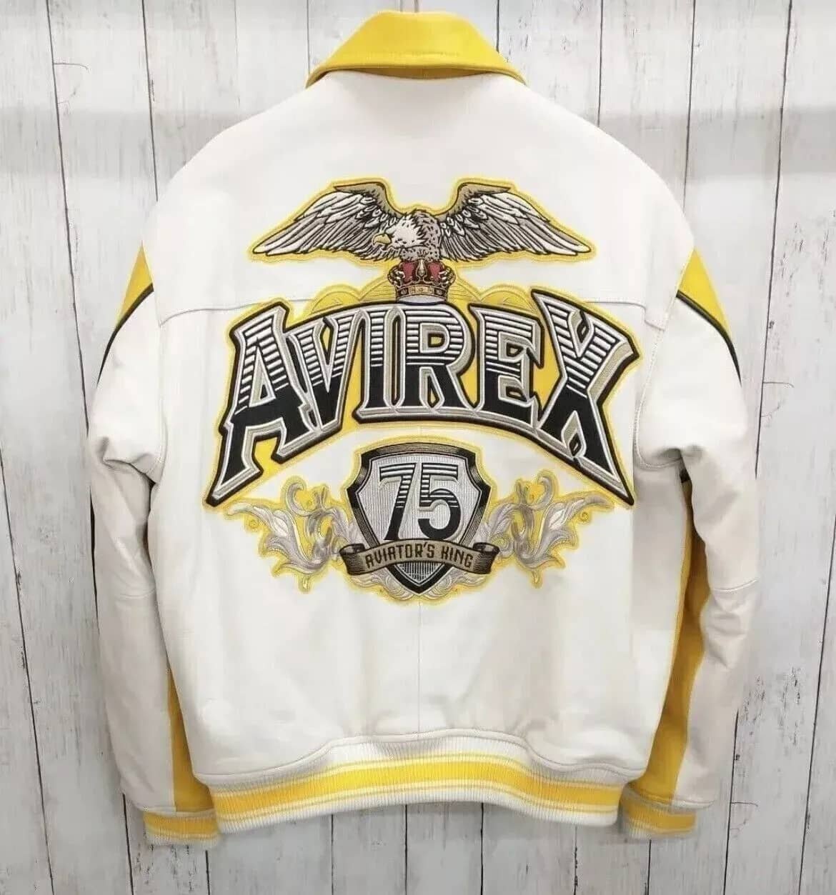 Men's Avirex Classic King 75 Yellow Aviator Jacket – Back View 2