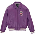 Men's Avirex Burgundy Icon Leather Bomber Jacket