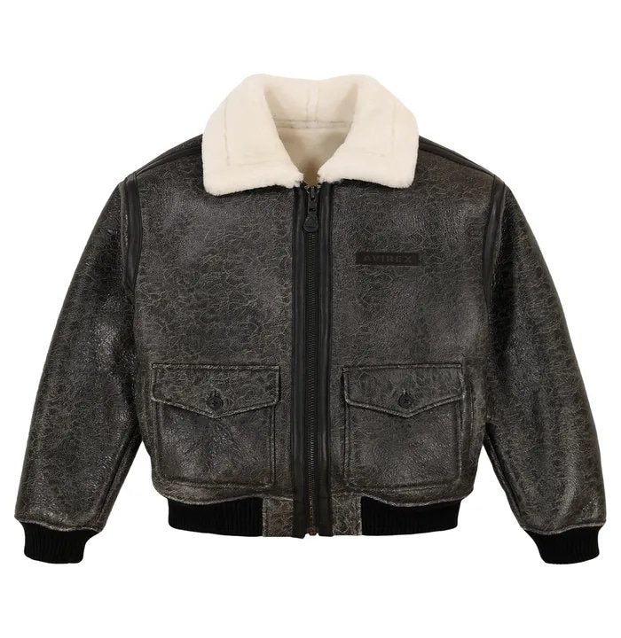 Men's Avirex Black B-3 Shearling Bomber Jacket
