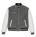 Men's Avirex Heather Grey Wool and Leather Varsity Jacket