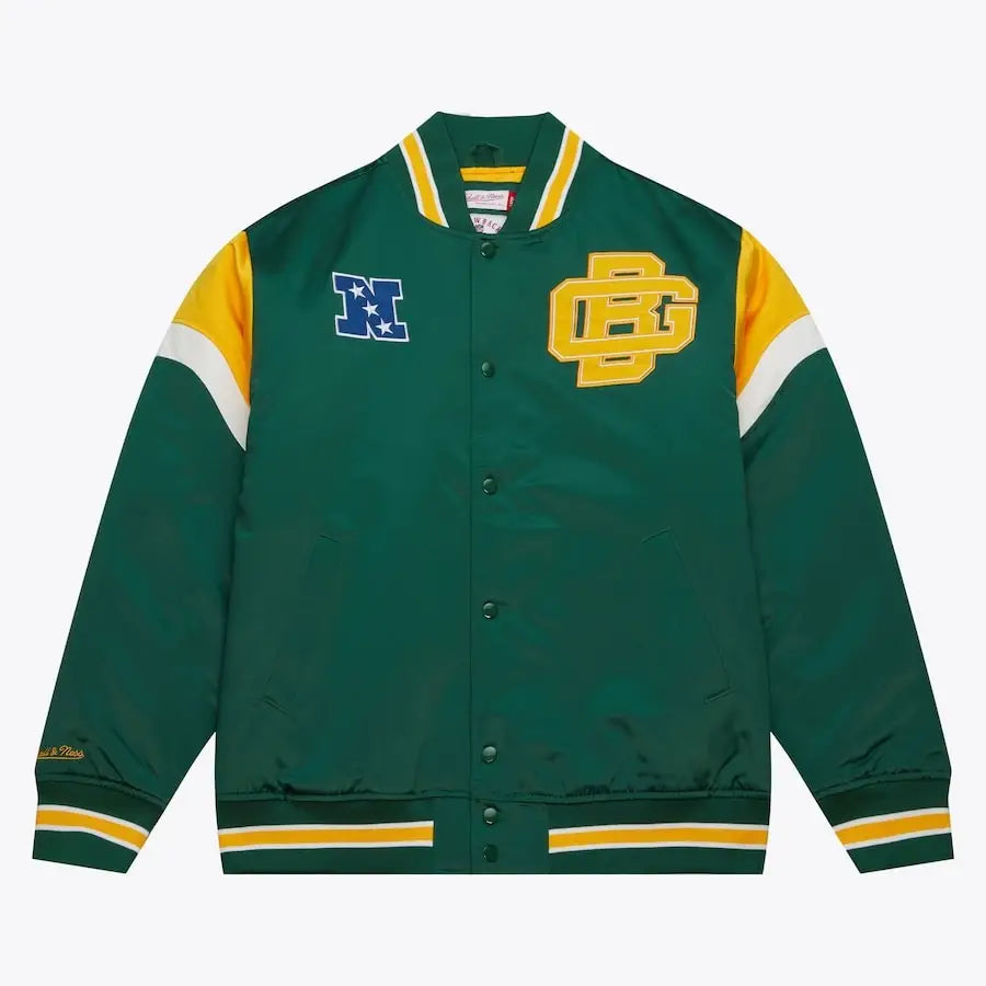 Men's Green Bay Packers Green Heavyweight Satin Jacket