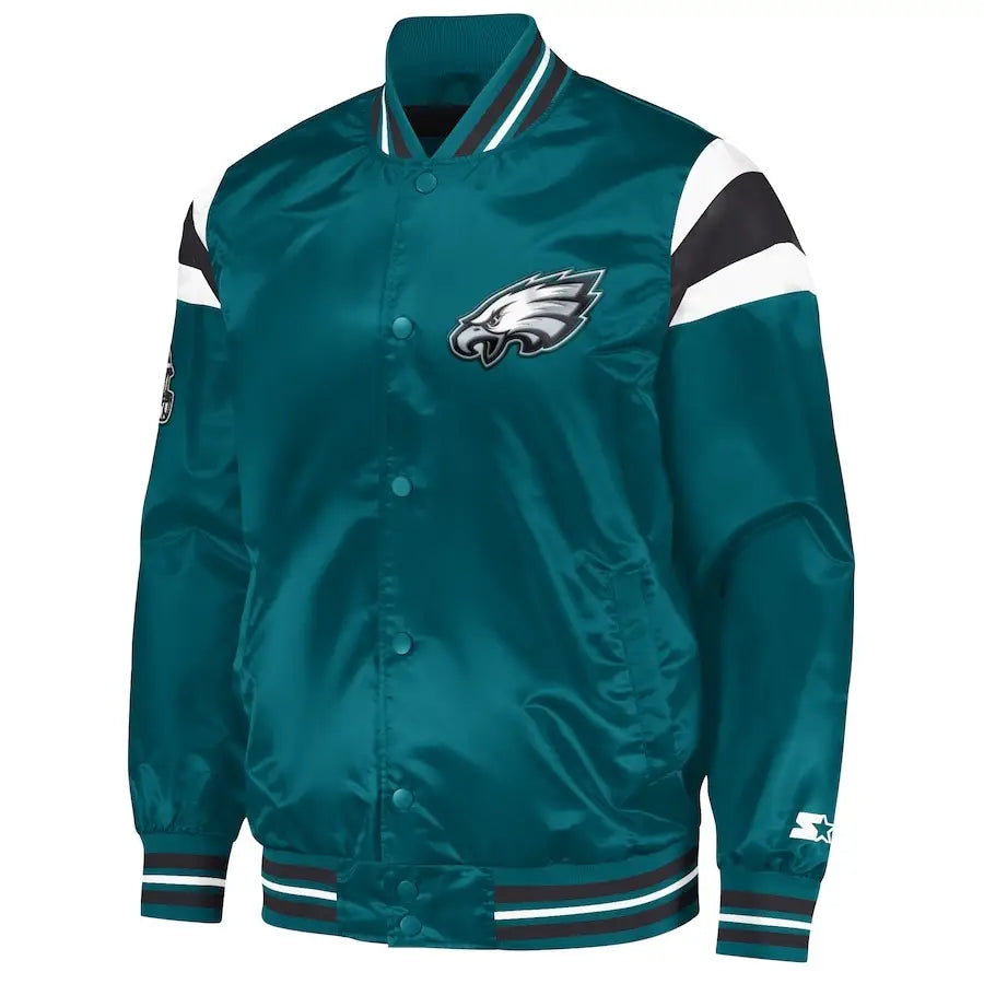 Men's Philadelphia Eagles Midnight Green Satin Jacket