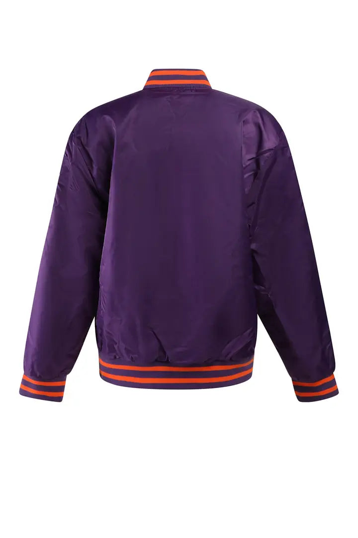 Men's Phoenix Suns Vintage Satin Varsity Bomber Jacket – Back View