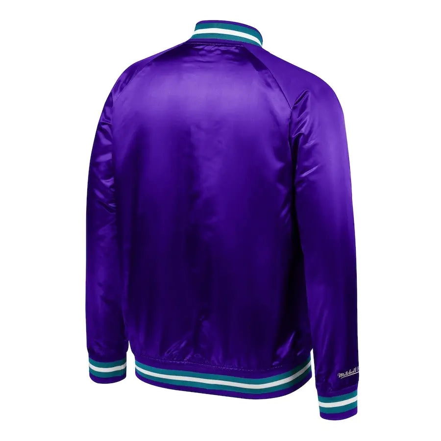 Men's Utah Jazz Purple Lightweight Satin Jacket – Back View 2
