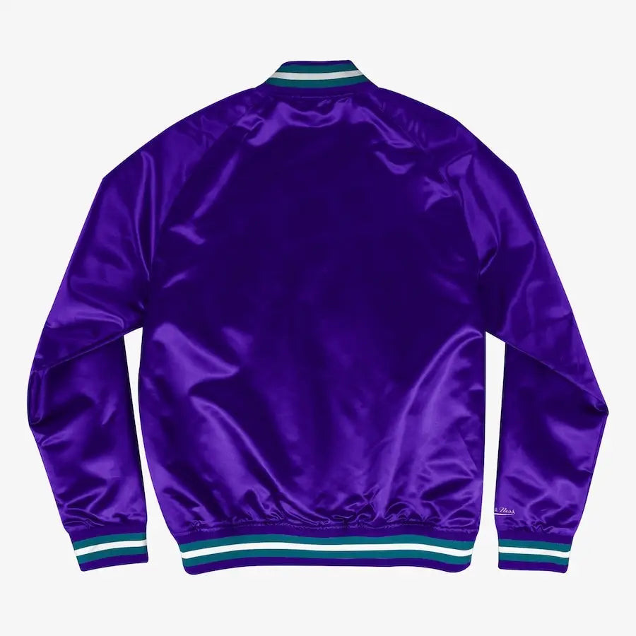 Men's Utah Jazz Purple Lightweight Satin Jacket – Back View