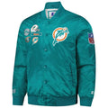 Men's Miami Dolphins Aqua Starter Satin Varsity Jacket