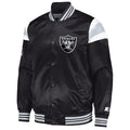 Men's Las Vegas Raiders Black Starter Satin Varsity Jacket