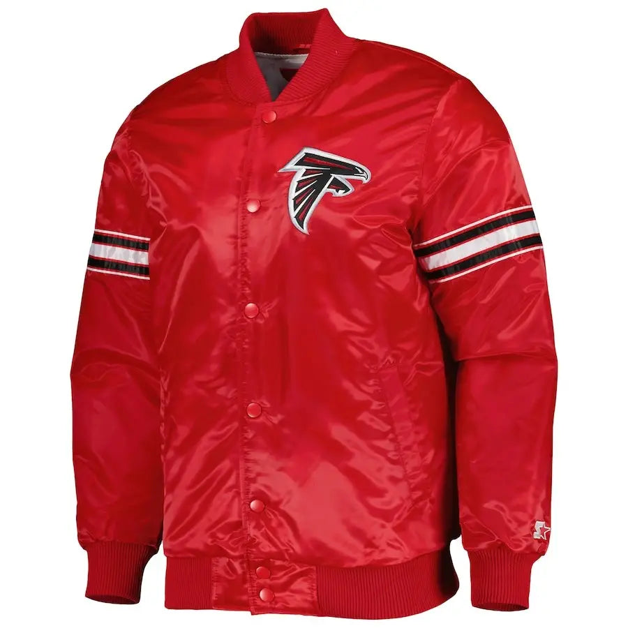 Men's Atlanta Falcons Red Starter Pick and Roll Snap-Up Jacket