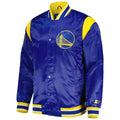 Men's Golden State Warriors Royal Blue Starter Satin Varsity Jacket