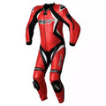 Men's EVO 4 Red Leather Racing Suit with CE Protection