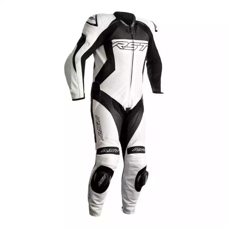 Men's EVO 4 White Leather Racing Suit with CE Protection