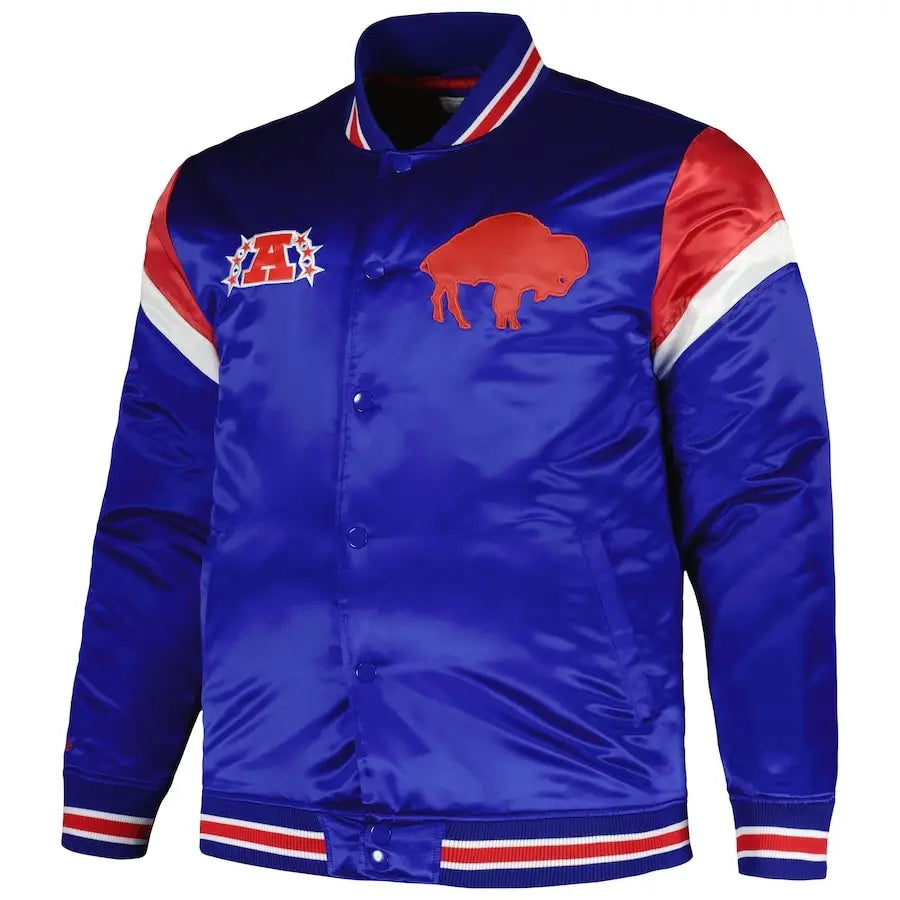 Men's Buffalo Bills Royal Blue Mitchell & Ness Big & Tall Satin Jacket