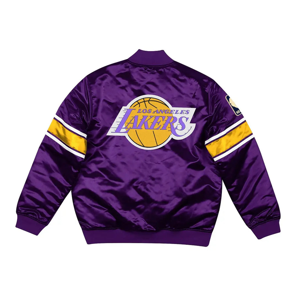 Los Angeles Lakers Purple Mitchell & Ness Heavyweight Satin Jacket – Alternate View