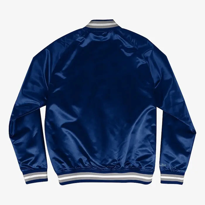 Men's Dallas Cowboys Navy Satin Full-Snap Jacket – Back View