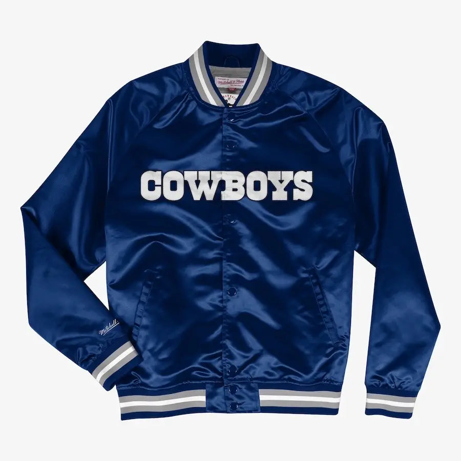 Men's Dallas Cowboys Navy Satin Full-Snap Jacket
