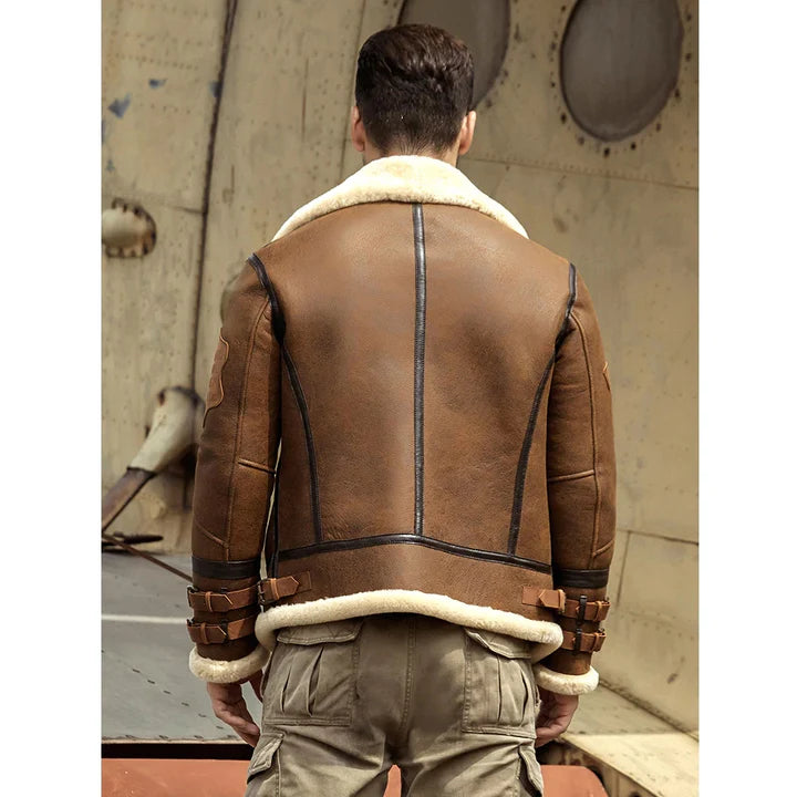 Men's B3 Air Force Sheepskin Shearling Jacket – Back View