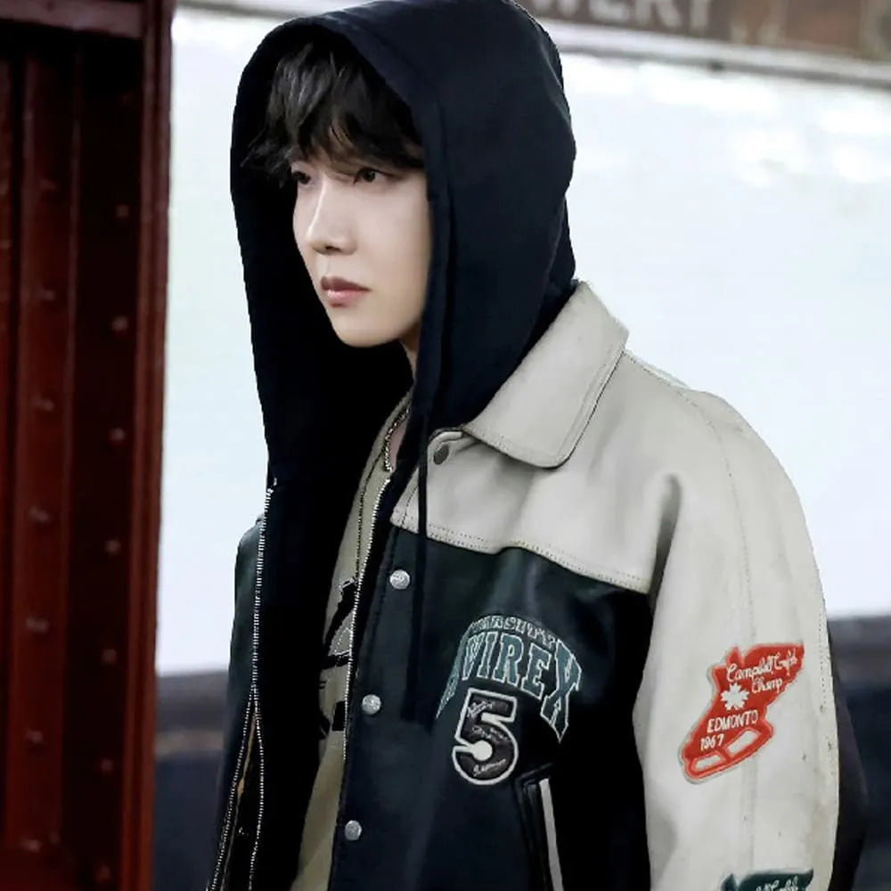 Avirex J-Hope On The Street Leather Bomber Jacket – Front View