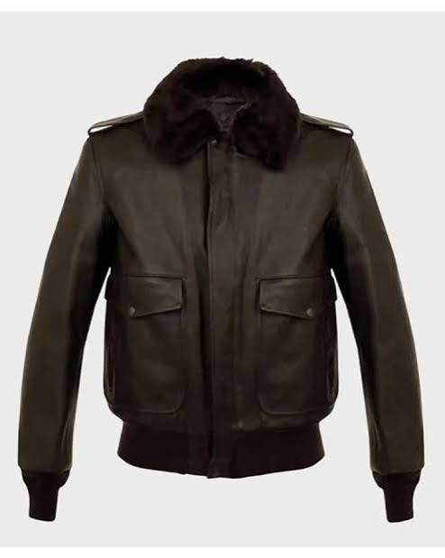 Men's Parker A2 Brown Shearling Leather Bomber Jacket – Alternate View 2