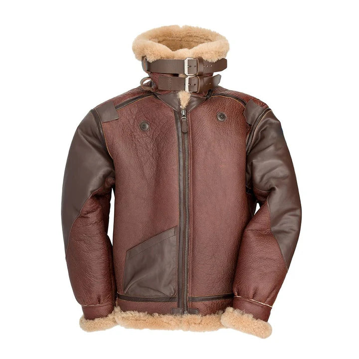 B-3 Bomber 1941 Pearl Harbor Brown Leather Jacket – Front View 2
