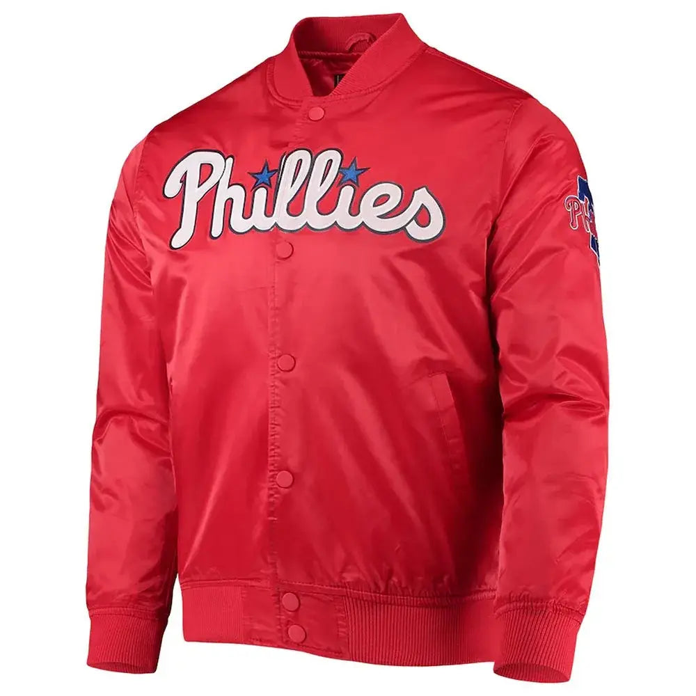 Philadelphia Phillies Red Wordmark Satin Jacket