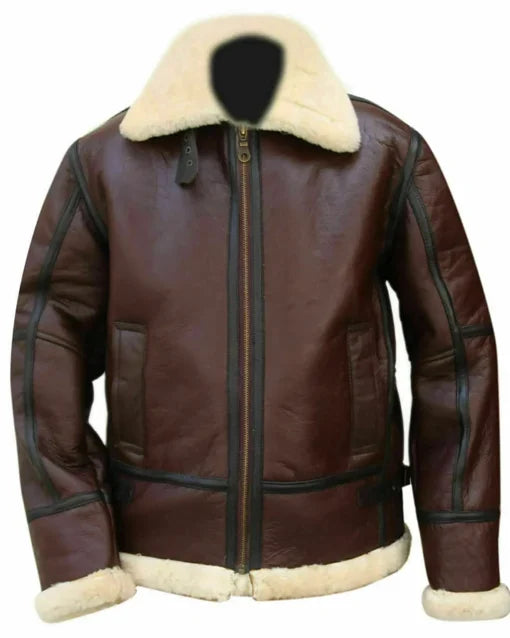 Men's Pilot Flight WWII B-3 Shearling Bomber Jacket