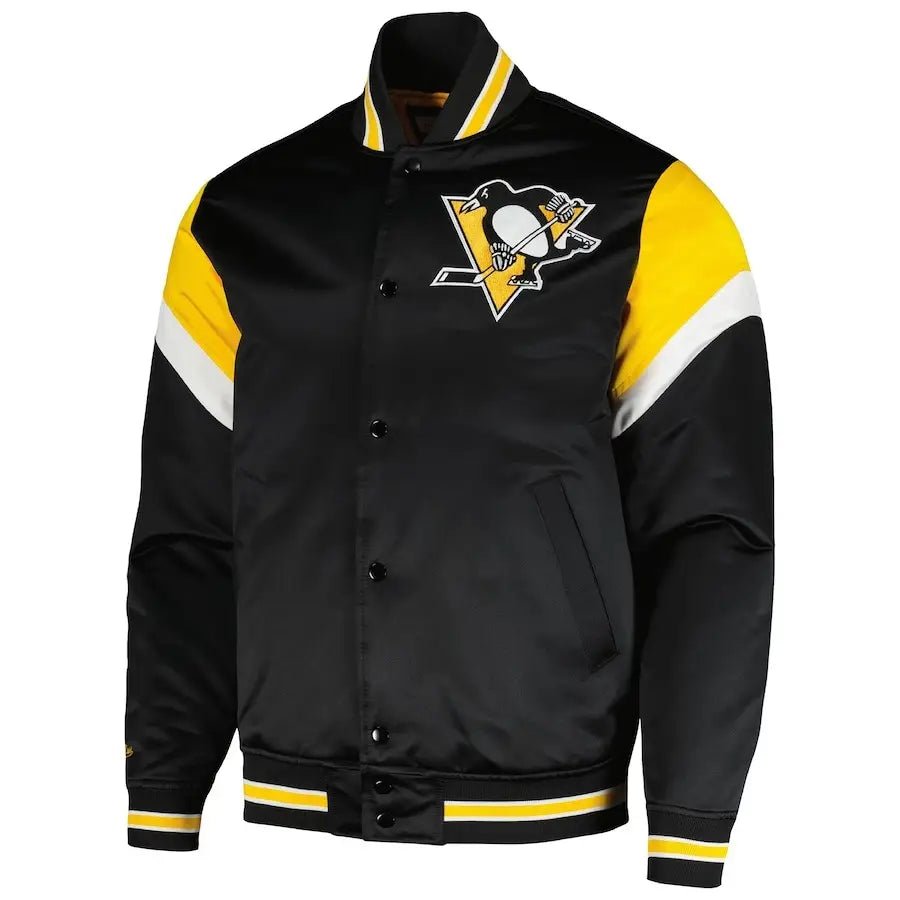 Men's Pittsburgh Penguins Mitchell & Ness Heavyweight Satin Jacket