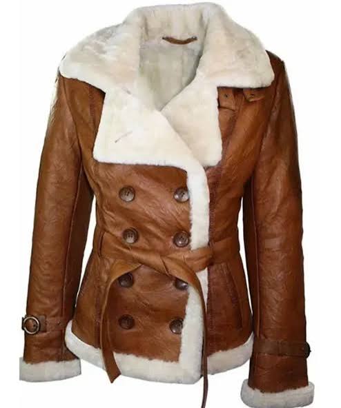 Women's Rachael Aviator Double-Breasted Leather Jacket – Alternate View