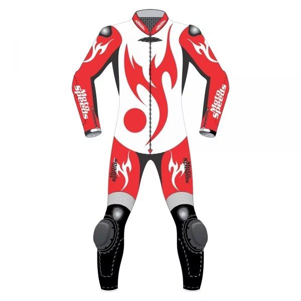 Red Eagle Leather Motorcycle Racing Suit