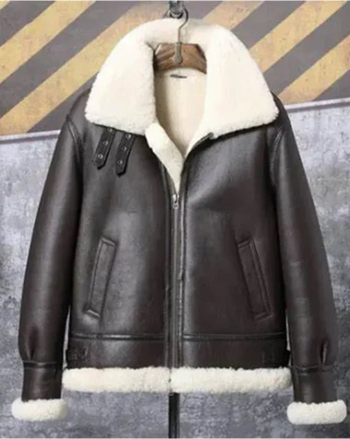 Men's Stephen Dark Coffee Brown SF Shearling Jacket