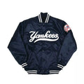 New York Yankees Vintage 90s Blue Satin Varsity Bomber Jacket