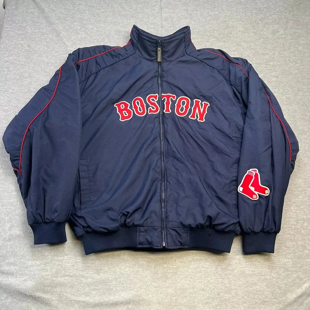 Men's Boston Red Sox Vintage Majestic Blue Dugout Jacket