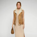 Women's Brown Sheepskin Shearling Vest
