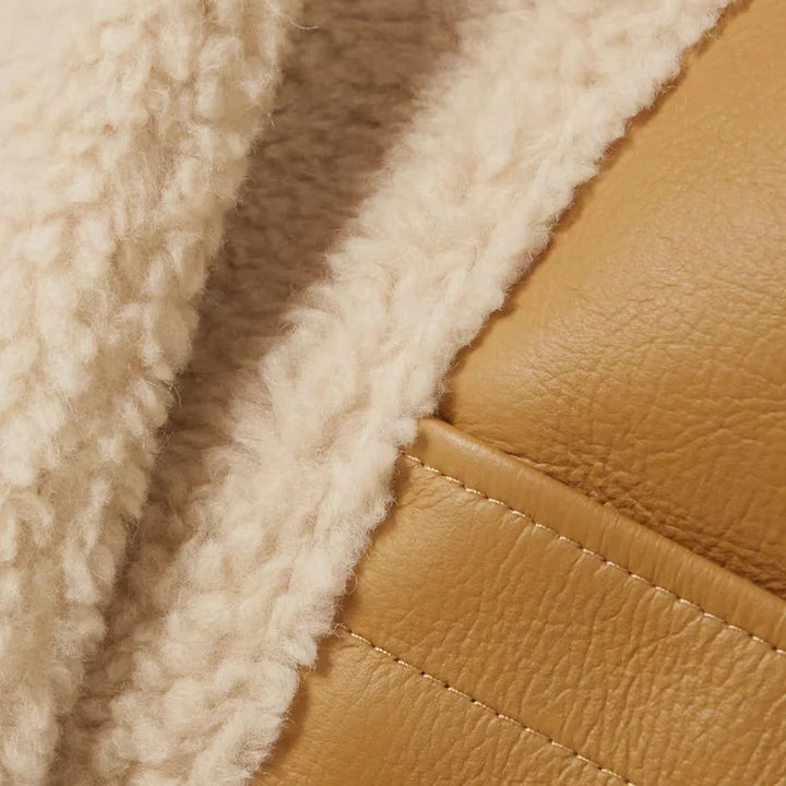 Women's Brown Thick Fur Shearling Sheepskin Vest – Front View