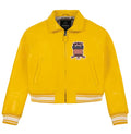 Women's Avirex Gold Cropped Leather Bomber Jacket