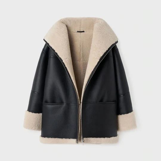 Women's Oversized B3 RAF Aviator Sheepskin Shearling Jacket