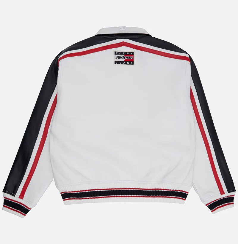 Tommy Jeans x Avirex Leather Bomber Jacket – Front View 2