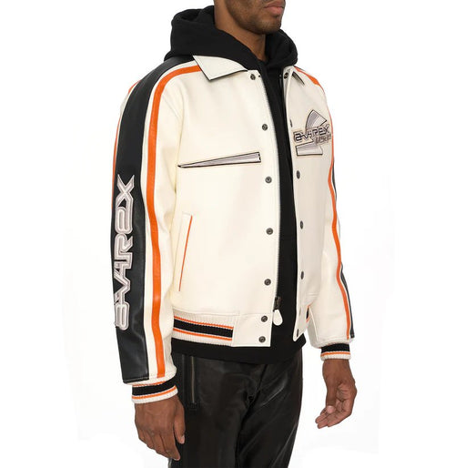 Avirex City Racer Leather Bomber Jacket – Front View