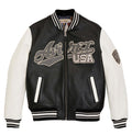 Avirex Black Script USA Leather Varsity Jacket