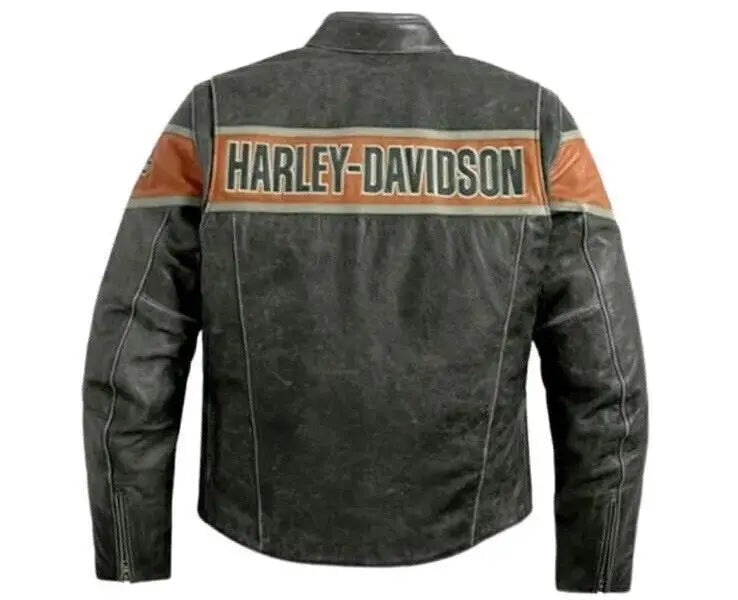 Men's Harley-Davidson Victory Lane Leather Motorcycle Jacket – Front View