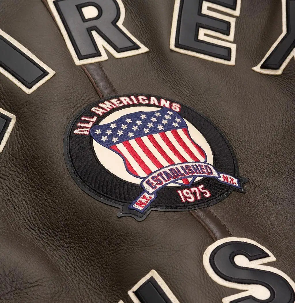 Avirex Brown Shearling Leather Jacket – Logo Detail 2